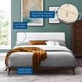 thumbnail image 6 of Modway Luella Solid Wood/Fabric Queen Platform Bed in Walnut/White, 6 of 6