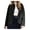 Black, variant on Women Casual Pea Coat Wool Short Jacket Fall Button Down Woolen Coat Crop Peacoat Camel Color M