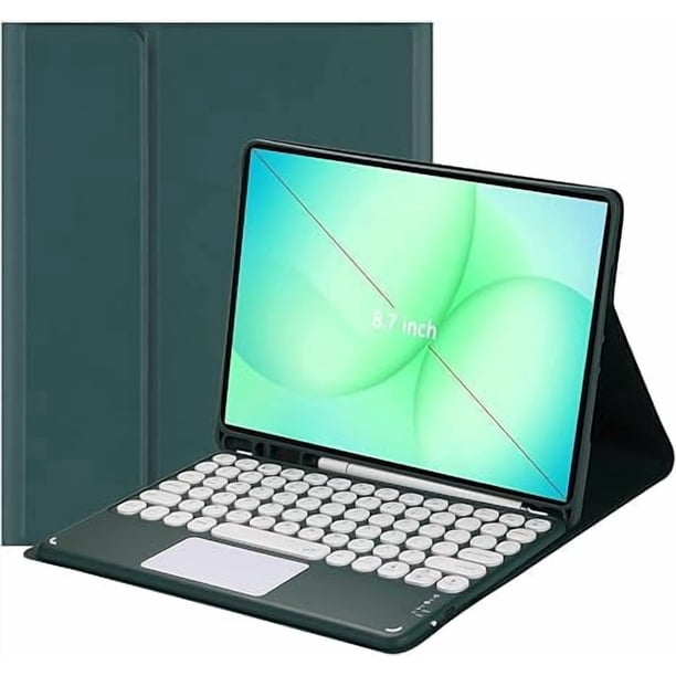 Funda con Teclado Táctil para Samsung Galaxy Tab A11 de 8.7 Pulgadas 2025 y Tab A9 de 8.7 Pulgadas 2023 (Verde Oscuro)