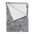 thumbnail image 2 of Marine Soft Flannel Fleece Blanket, Castles on Rocks Travel Discovery Historical Monuments in the Sea Sailboat Adventure, Cozy Plush for Indoor and Outdoor Use, 70" x 90", Grey Ivory, by Ambesonne, 2 of 5