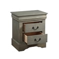 thumbnail image 3 of Classic Gray Wash Finish 2 Drawer Wooden Nightstand, 3 of 3
