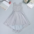 thumbnail image 4 of MSemis Girls Princess Lace High-Low Hem Wedding Bridesmaid Flower Girls Dress, 4 of 7