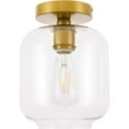 thumbnail image 2 of Collier 1 light Brass and Clear glass Flush mount, 2 of 7
