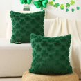 thumbnail image 3 of 2PCS St. Patrick's Day Pillow Covers Decorations, 18 x 18" Green Shamrock Soft Plush Faux Fur Throw Pillow Cases for Chair Sofa Bedroom Living Room Lucky Home Decor by JEWLALO, 3 of 6