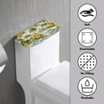thumbnail image 3 of Renewold Palm Trees Hibiscus Print Toilet Tank Lid Cover, Stretchy Washable Toilet Lid Tank Dust Covers for Bathroom, Easy to Install and Protective, Hawaii Style, 3 of 6