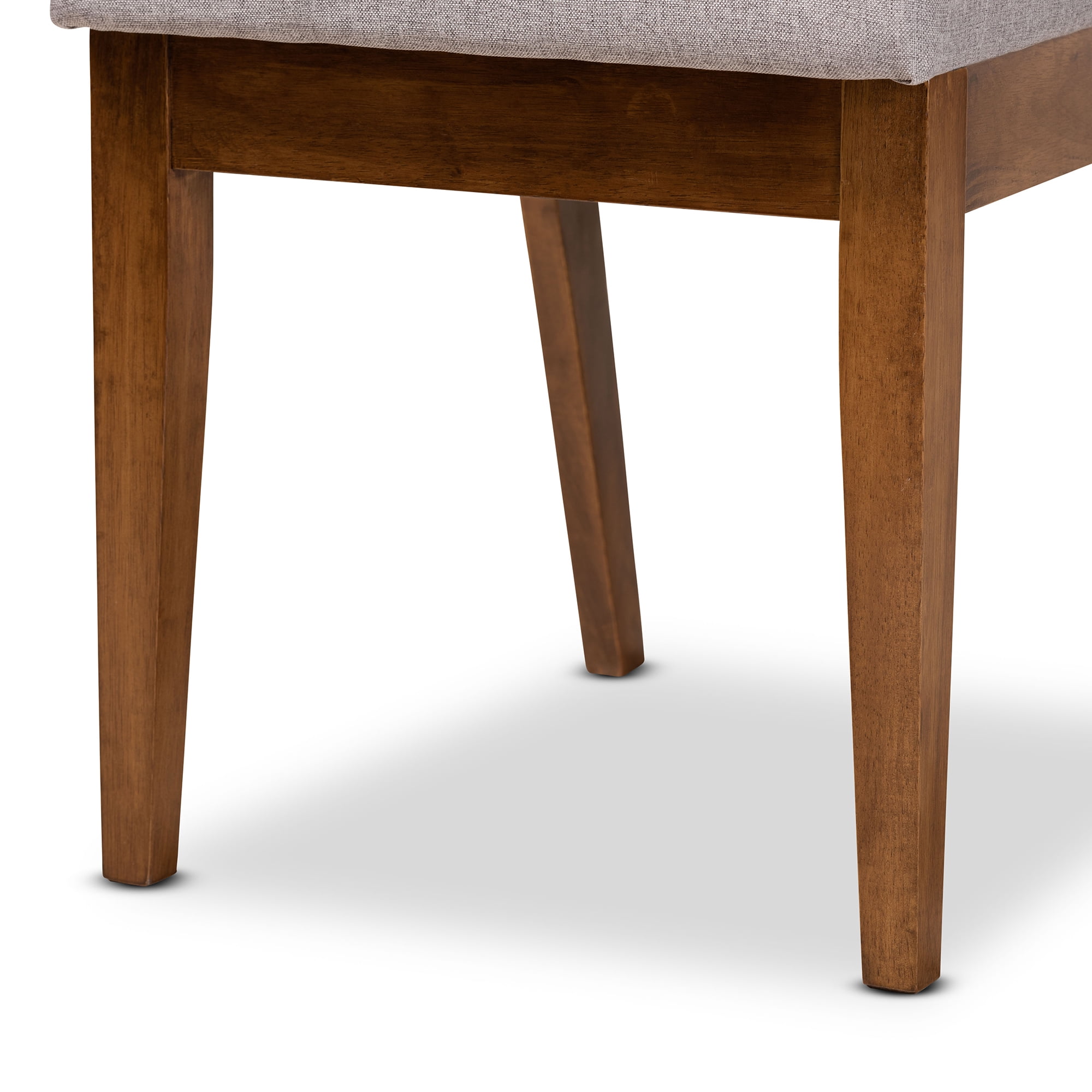 Baxton Studio Octavia Dining Chair, Set of 2, Grey and Walnut Brown