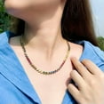 thumbnail image 5 of Romantic Multicolor CZ Heart Round Choker Necklace Silver Plated Cubic Zirconia, 5 of 9