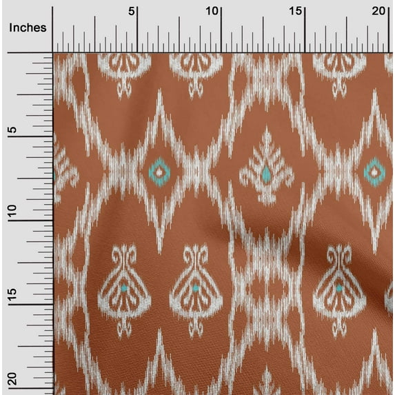 oneOone Viscose Chiffon Fabric Geometric Ikat Print Fabric BTY 42 Inch Wide