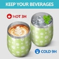 thumbnail image 4 of Floral 12oz Stainless Steel Insulated Wine Tumbler with Lid and Straw – Double Wall Vacuum Mug for Hot & Cold Drinks, 304 Steel Interior, Sweat-Free Design,Thanksgiving,Christmas, Spring,Flower, 4 of 5