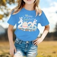 thumbnail image 2 of Girls Boys Easter Shirt Classic Fit Summer Tops Graphic Tees Crew Neck Short Sleeve Casual Print T Shirt Kids Daily Everyday Wear Light Blue 12-13 Years, 2 of 5