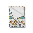 thumbnail image 2 of Cartoon Soft Flannel Fleece Throw Blanket, Style Animals Lion Zebra Frog Dinosaur Crocodile Bat Fun Illustration, Cozy Plush for Indoor and Outdoor Use, 50" x 70", Multicolor, by Ambesonne, 2 of 6
