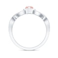 thumbnail image 3 of Rosec Jewels IGI Certified Lab Grown 1 Carat Pink Diamond Heart Engagement Ring with Halo - Pink White Diamond Crossover Ring - with Jewelry Box, 925 Sterling Silver, US 4.00, 3 of 9