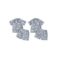 thumbnail image 2 of BemeyourBBs Toddler Baby Boy Summer Clothes Baby Boy Cotton 2 Piece Outfit Dinosaur Bus Lobster Print Short Sleeve Button Down Shirt with Elastic Waist Shorts Set Toddler Boys Summer Outfit, 2 of 9