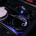 thumbnail image 2 of Cenicero de coche Bling, portavasos cilíndrico portátil sin humo con indicador de luz LED azul, accesorios de coche para mujeres, ideal para coche JM, 2 of 5