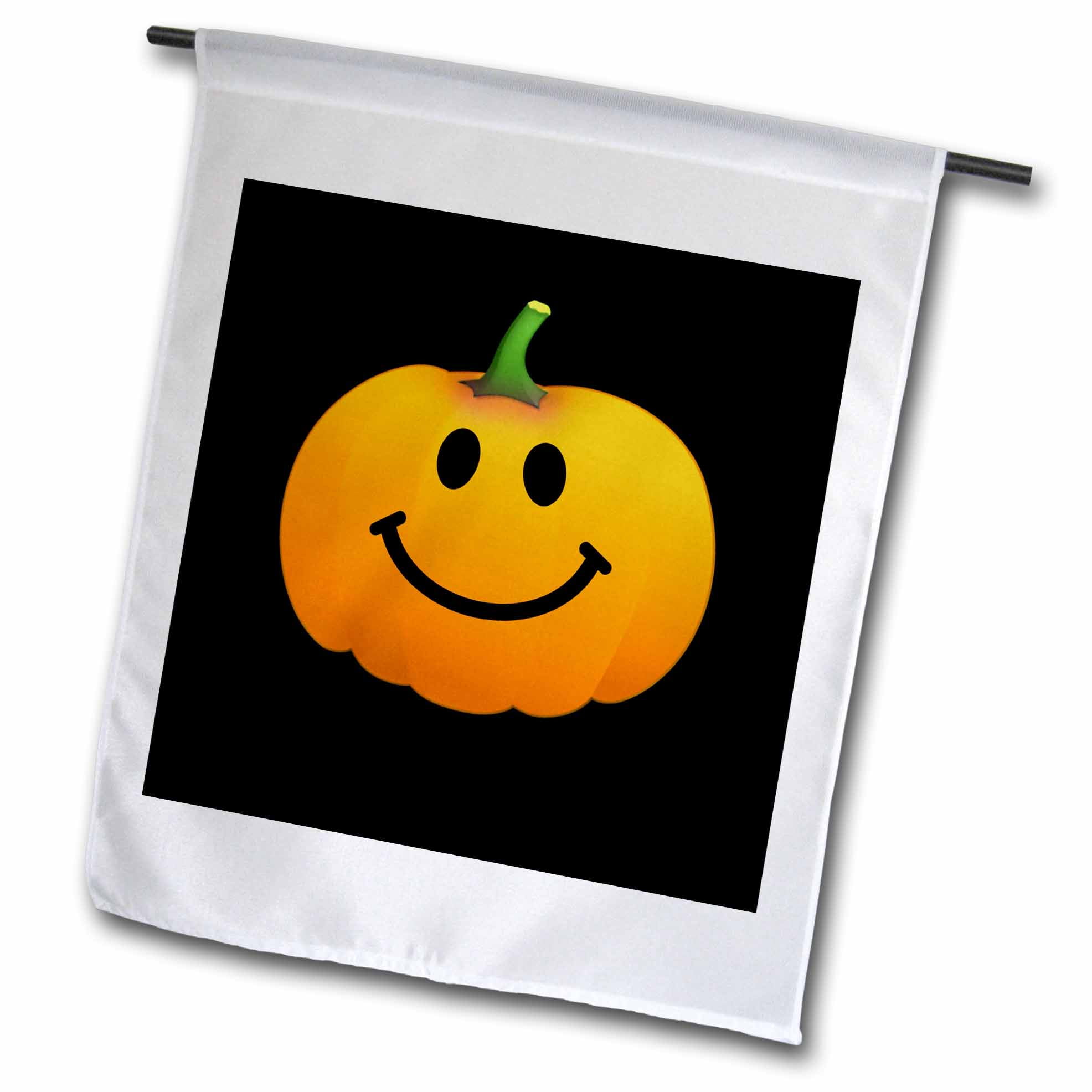 3dRose Orange pumpkin smiley face on black cute happy Halloween jack