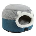 thumbnail image 1 of Lit pour Chaton Endormi, Lit pour Chat à Simple Usage, Lit Chaud Multifonction pour Chats, Maison pour Chat Matelassé Vert Foncé et Gris S, 1 of 8