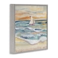 thumbnail image 4 of Stupell Industries Watercolor Boat Beach View Transportation Painting Gray Framed Art Print Wall Art, 17 x 17, 4 of 10