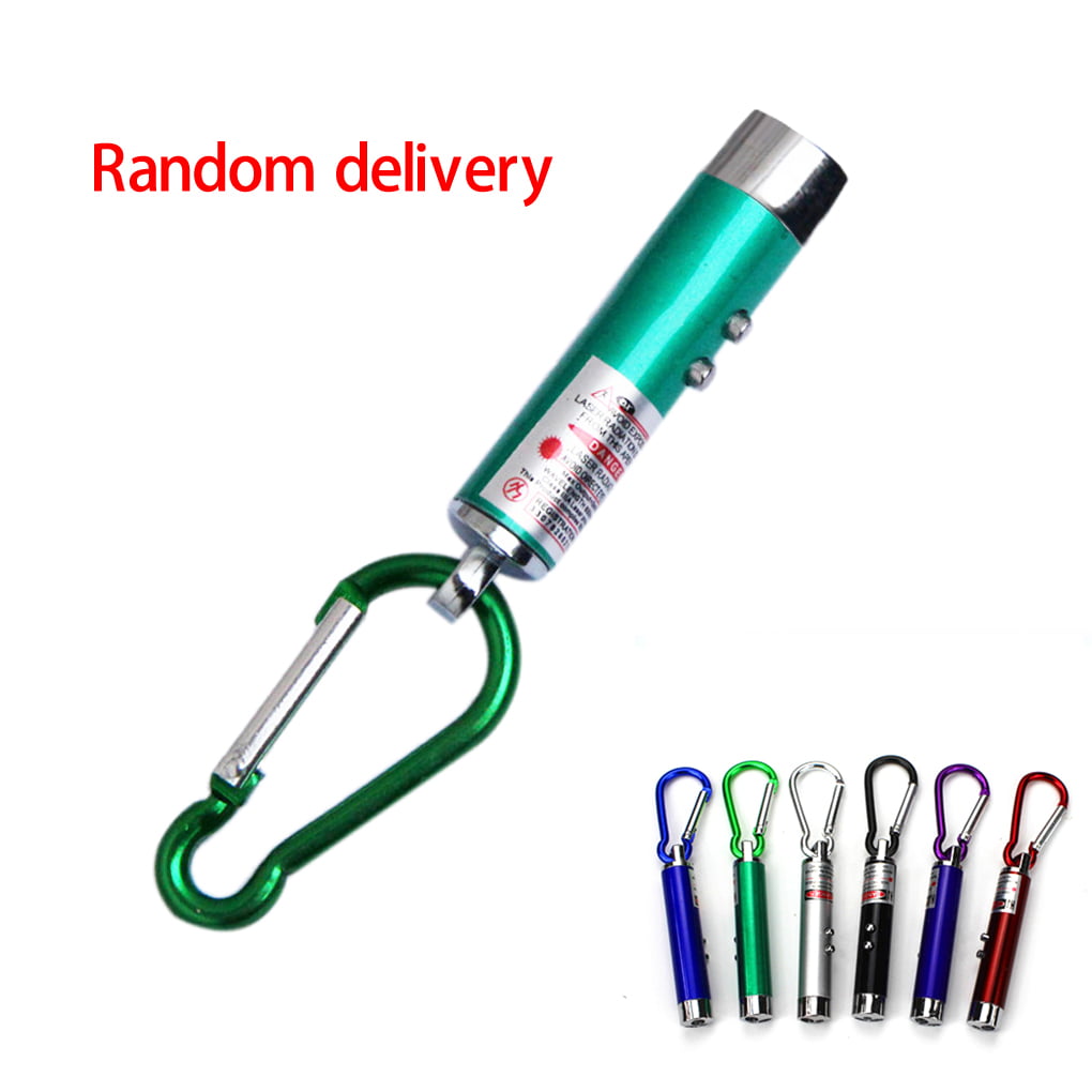 Green Keychain Charm 2 In 1 Laser Pen Pointer Key Chain Flash Light LED 