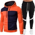 thumbnail image 3 of Lyrehush Casual Outfits for Men Color Block Pullover Hooded Sweatshirt with Jogger Pants Tracksuits, 3 of 5
