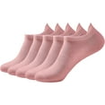 thumbnail image 7 of SERISIMPLE Women Thin Bamboo Ankle Sock Low Cut No Show Running Arch Support Socks 5 Pairs (Pink, Medium), 7 of 7