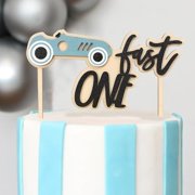 Fast One Birthday Cake Topper - Wood Race Car Cake Topper,Race Car 1st/First Birthday Party Decorations$$Home Decor, Kitchen, & Other