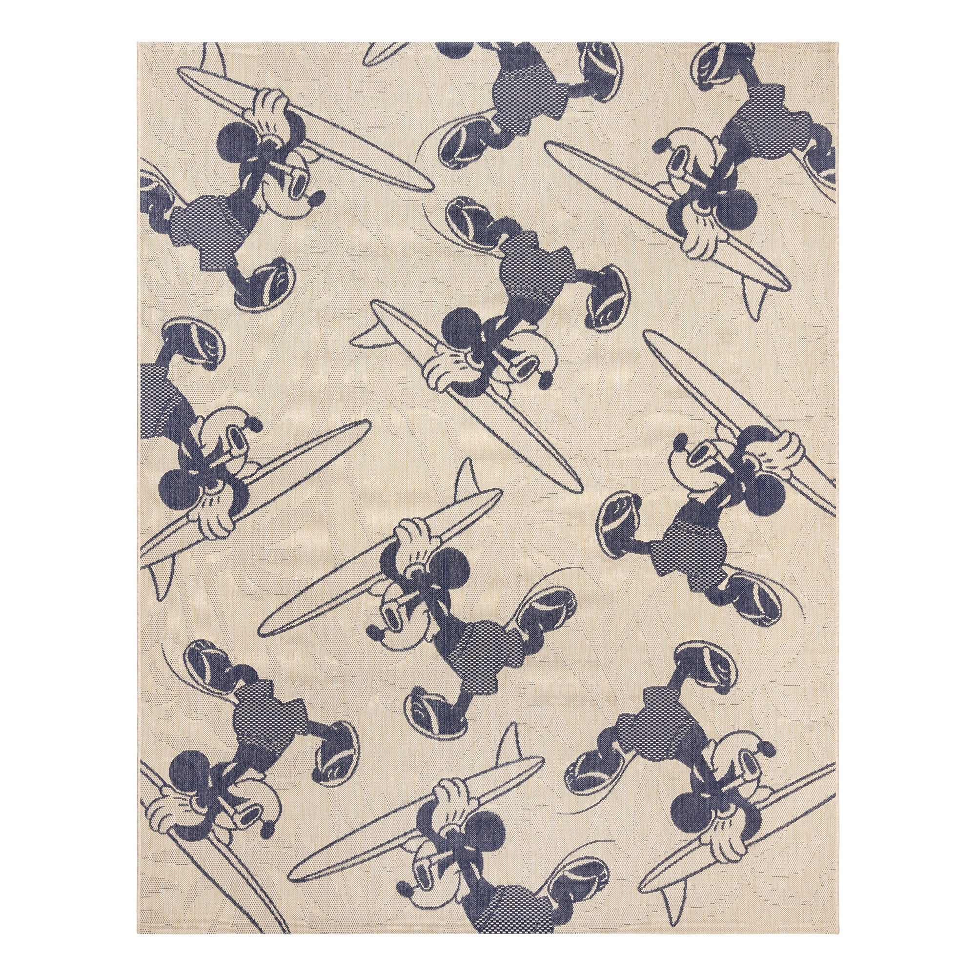 Disney Outdoor Surfing Coastal Animal Print Sand/Navy Area Rug, 5x7