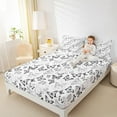 thumbnail image 4 of Manfei Teens Romantic Butterfly Bed Sheets, Black White King Sheets, Fashion Flower Floral Sheet Set, Ultra Soft Home Decor, 4 Pieces, 4 of 7