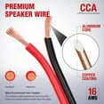 thumbnail image 6 of Nilight 50FT 16AWG Copper Clad Aluminum Wire 16/2 Gauge Red Black CCA Electrical Cable 2 Conductor Parallel 12V/24V DC Flexible Extension Cords for Car Audio Radio Speaker, 6 of 7