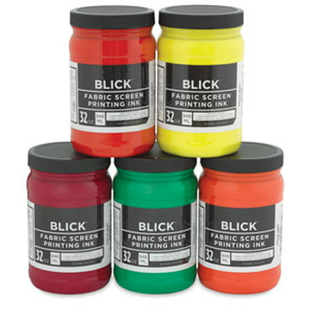 Blick Water-Base Acrylic Textile Screen Printing Ink - Fluorescent Orange,