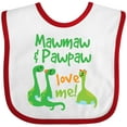 thumbnail image 3 of Inktastic Mawmaw and Pawpaw Love Me Boys Baby Bib, 3 of 4
