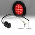 thumbnail image 4 of 2PC 2.5" Round 10 LED Clearance Light [2 in 1 Reflector] [Polycarbonate Reflector] [13 LEDs] [D.O.T. Certified] [2 Year Warranty] Side Marker Light for Trucks and Trailers - Red, 4 of 8