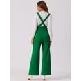 thumbnail image 3 of DARING DIVA Women's Casual Office Adjustable Straps Wide Leg Overalls L Dark Green, 3 of 6