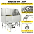 thumbnail image 6 of VEVOR 62 inch Professional Dog Grooming Tub Stainless Steel Pet Bathing Tub Left Door Large Dog Wash Tub with Faucet Walk-in Step Accessories Dog Washing Station Pet Bath Tub, 6 of 10