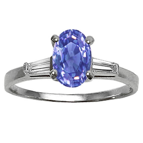 Tommaso Design� Oval 7x5 mm Genuine Tanzanite Engagement Ring