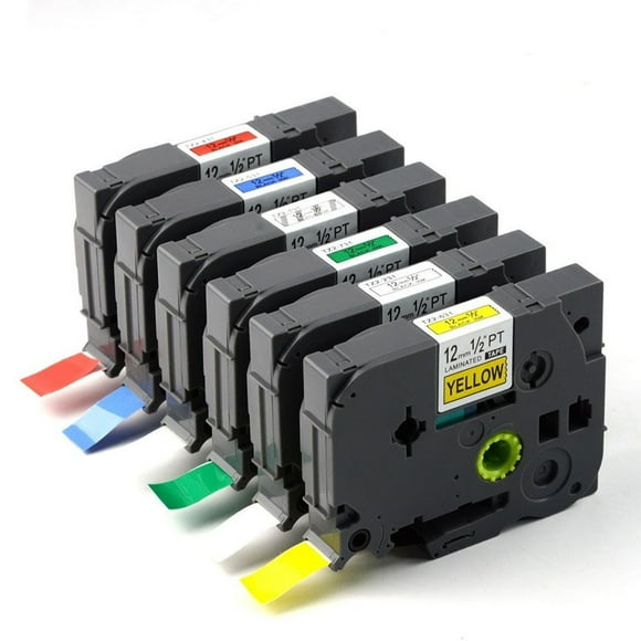 Jinsinto Lot de 6 Étiquettes Compatibles pour Brother TZ TZe 131 231 431 531 631 731 P Touch Laminées 12mm 0.47 Pouces Multicolore