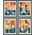 thumbnail image 3 of PixonSign 4PCS Adhesive Canvas Posters Mid-Century Modern Colorful Geometric Polygons Abstract Digital Art Modern Combination Graphics Art Decor Zen Relax/Calm Multicolor for Bedroom - 8"x10" Black, 3 of 5