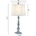 thumbnail image 5 of Maxax Blue Resin Table Lamps Set of 2，3-Way Dimmable 28" Traditiona Bedside Nightstand Lamps with White Bell Fabric Shade for Living Room Bedroom Office, 5 of 8
