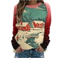 thumbnail image 4 of YUGYXL Christmas Tree Sweatshirts Women Christmas Tree Pullover Funny Holiday T Shirt Long Sleeve Lightweight Tops D Multicolor L, 4 of 5