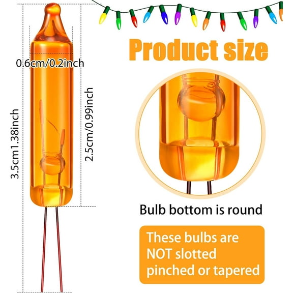 SLFR-200 Count 2.5V Christmas 50/100/150/200 Count Mini Incandescent Wire String Lights Replacement Bulbs Indoor/Outdoor Christmas Lights Decorations for Home Xmas Tree(Bright Color)