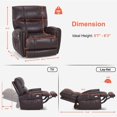 thumbnail image 5 of MCombo Large Lay Flat Dual Motor Power Recliner Chair, Infinite Position Sleep Recliner for Living Room, Faux Leather, Dark Brown, 5 of 9