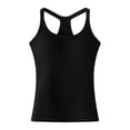 thumbnail image 6 of Women's Tops Tees Blouses V Neck Sleeveless Loose Workout Summer Crop Camisole Tank Tops With Built In Bras for Women, 6 of 8
