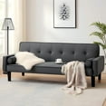 thumbnail image 3 of Bianlte 72" Futon Sofa Bed,Upholstered Folding Futon Sofa Couch,Modern Sofa Twin Size Futon Bed with Removable Armrests for Compact Living Space,Apartment,Gray03, 3 of 8