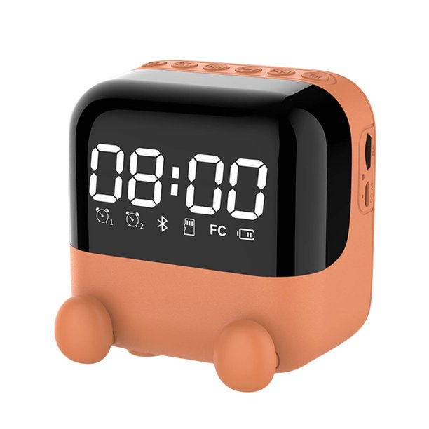 Puntoco Reloj despertador digital con espejo Altavoz Bluetooth inalámbrico resistente al agua Reloj despertador Buena calidad de sonido Batería de larga duración Compañero de escritorio perfecto