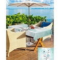 thumbnail image 4 of Brown Spring Floral Outdoor Tablecloth - 54x54 Inch Square Dining Table Cover, Vintage Elegant Summer Botanical Waterproof Outdoor Table Cloth with Umbrella Hole & Zipper for Picnic/Patio, 4 of 5