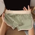 thumbnail image 6 of Men Boxer Underwear Mid-rise Elastic Waist Shorts Briefs U-Convex Design Striped Print Breathable Panties, 6 of 7