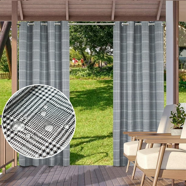 CUH Plaid Drapes Panel Extra Wide Garden Energy Efficient Curtains