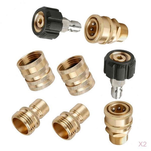 Adaptador de lavadora a de 16 Uds M22 a adaptador de manguera de liberación rápida de 3/8 pulgadas, accesorios de lavadora a de latón