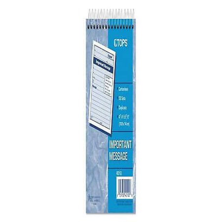 2PK TOP4010 Telephone Message Book with Fax/Mobile Section, Two-Part Carbonless, 4.25 x 5.5, 1/Page, 50 Forms