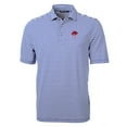 thumbnail image 2 of Men's Cutter & Buck Royal Buffalo Bills Throwback Logo Virtue Eco Pique Stripe Recycled Polo, 2 of 3