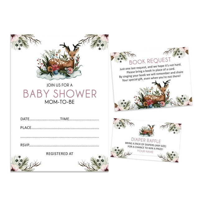 Inkdotpot Set Of 30Jungle Animals Baby Shower Invitations-Diaper Raffle Tickets And Baby Shower Book Request Cards Gender Neutral Invites Its A Boy Its A Girl
